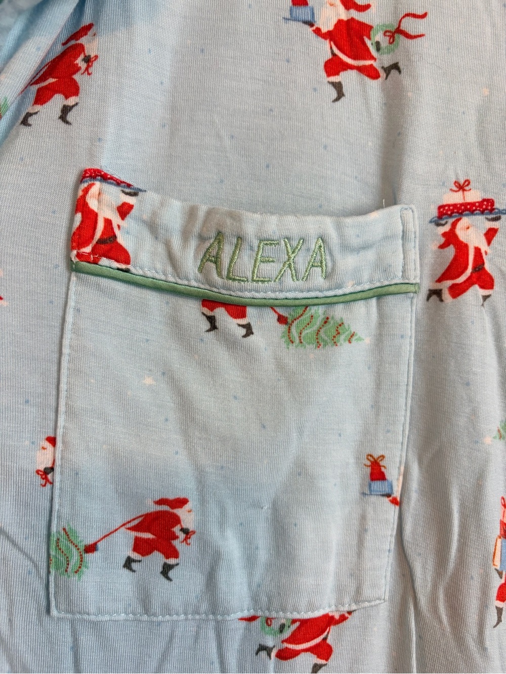 In My Sundays Santa Express Long Sleeve and Pant Pajama Set, size M monogramed - Picture 4 of 10
